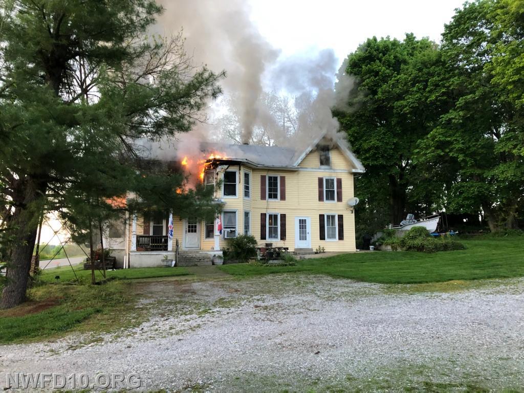 House Fire - May 2022 - 1100 Block of Nicodemus Road.  E101, E102, BR105, M109, U10-1, CF10