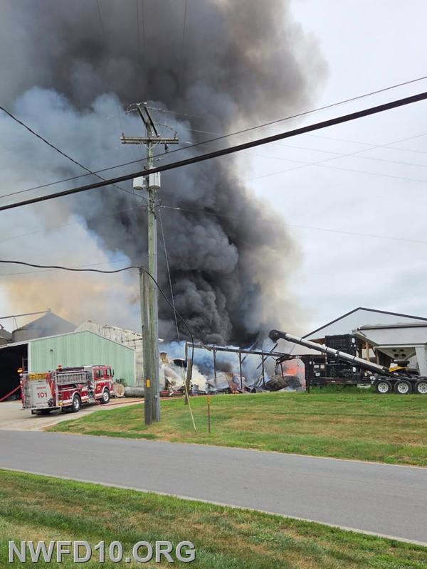 Barn Fire - 3900 block of Hawks Hills Road, New Windsor.  Aug 2025