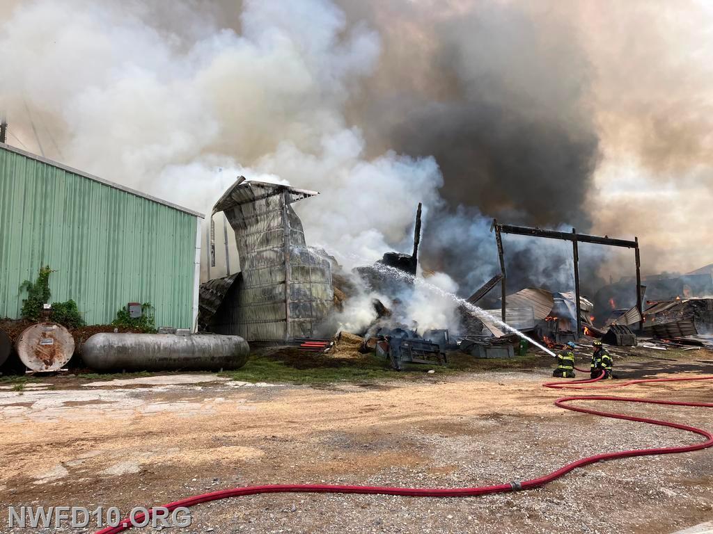 Barn Fire - 3900 block of Hawks Hills Road, New Windsor.  Aug 2025