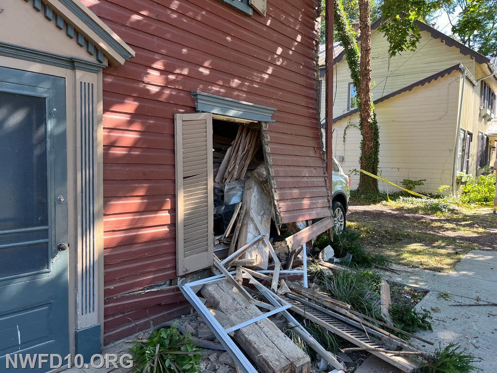 Vehicle into House - 3400 block of Uniontown Road.  Aug 2025.  E101, M109